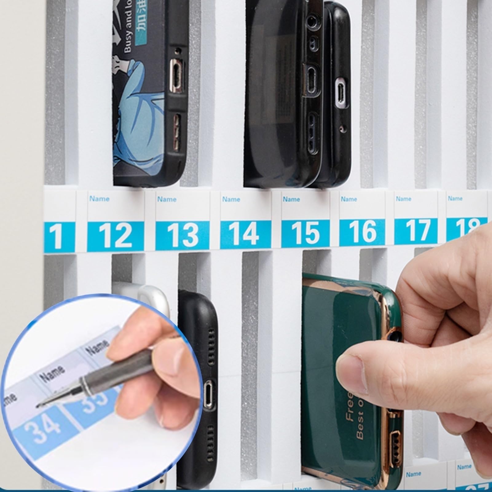 Sto Box - Serratura a muro a 36 bit per telefoni cellulari, in acciaio, per scuole e aziende, opzioni disponibili 24/36/48/60 bit