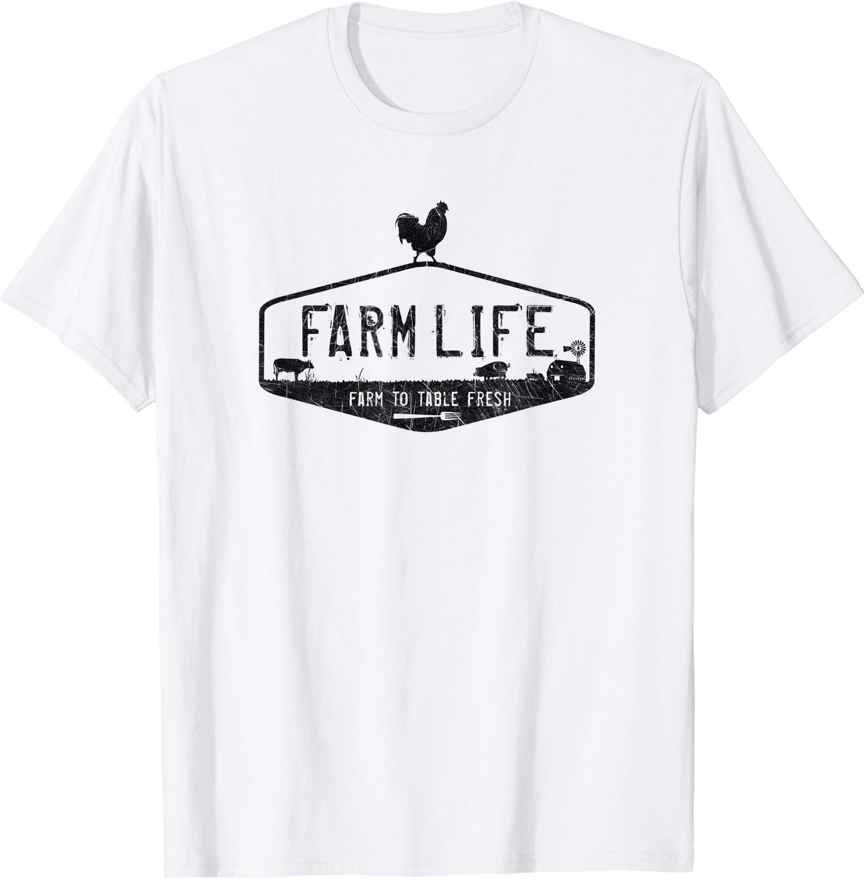 FARM LIFE GARMENTSFARM LIFE T-SHIRT, LIVESTOCK DISTRESSED GRAPHIC T-Shirt