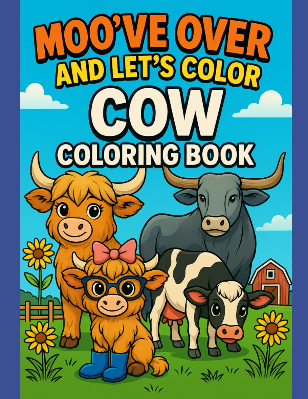 Moo've Over and Let's Color Cow Coloring Book: 45 Cute and Moo-tiful Cow Pages to Color and Enjoy