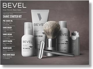 Bevel Shaving Kit for Men: Safety Razor + 40 Blades, Luxury Brush, Pre-Shave Oil, Cream & Balm for Bump-Free Shaves