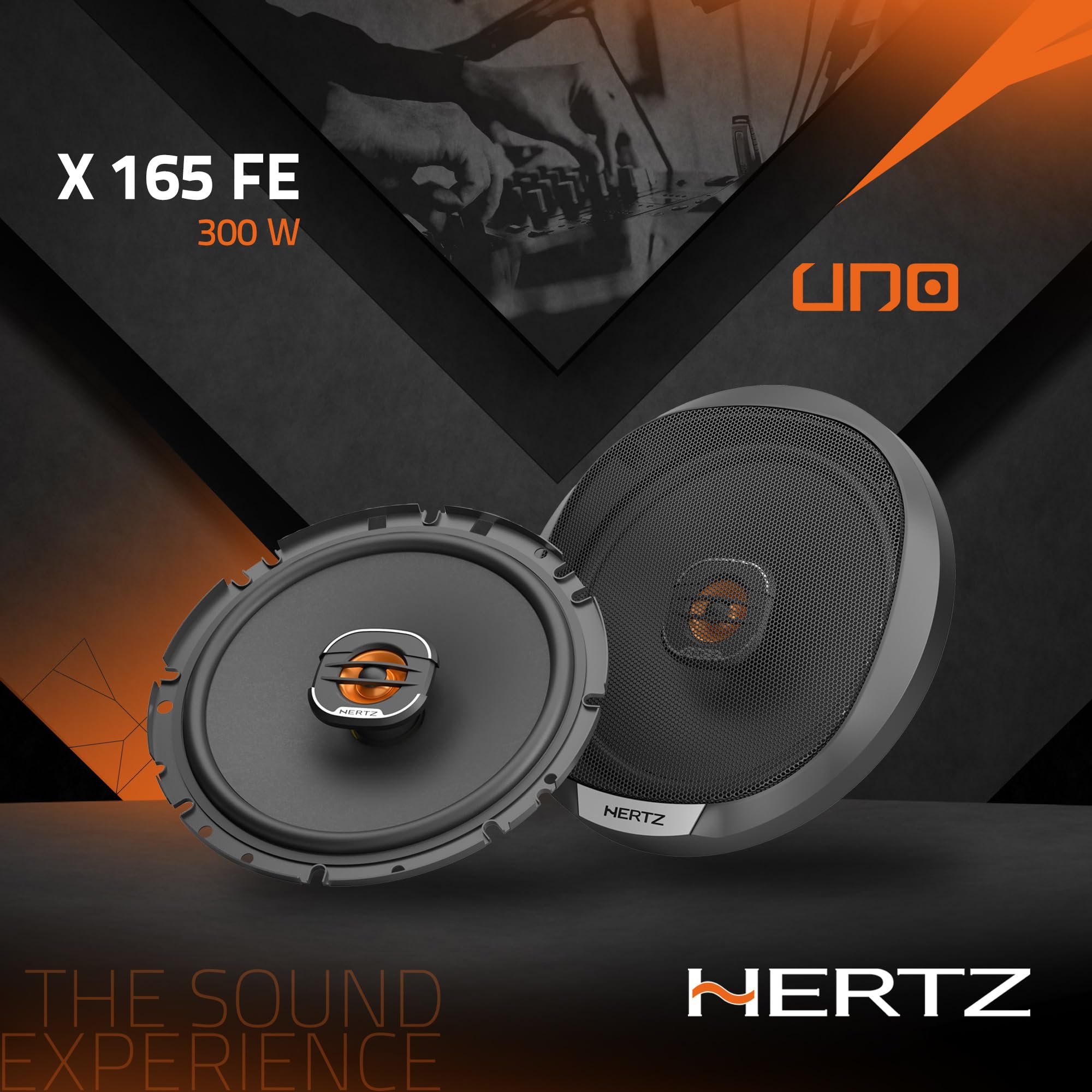Hertz X 165 Fan Edition - Altavoz coaxial de 2 vías de 165/170 mm, Pico de 200 W, 50 W RMS, 4 ohmios, Cono de Papel de Prensa Repelente al Agua, Tweeter Pei de 24 mm, fácil instalación