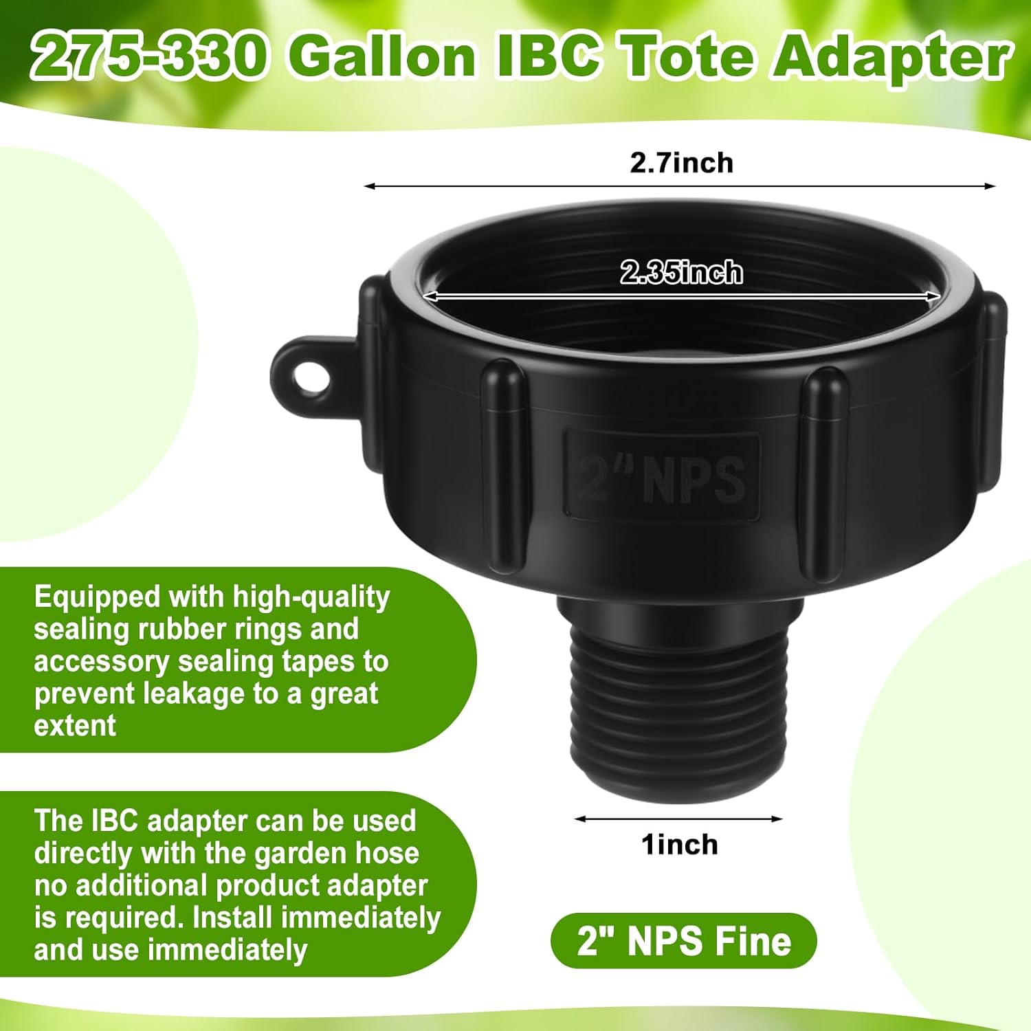 Duraaamo IBC Tote Adapter for 275-330 Gallon Water Tank – Hose Faucet Valve with 4 Adapters, 2" Camlock Fittings, Garden Hose Quick Connector(Blue Double Valve,3/4'' Male Npt to 3/4'' Ght)