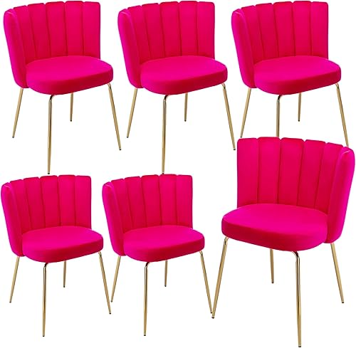 Miniatura 12 de Juego de 2 sillas de comedor de terciopelo modernas, sillas laterales tapizadas con patas de metal dorado para el hogar, cocina, sala de estar,