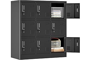 9-Door Metal Locker: Secure and Space-Saving Storage Solution for Offices