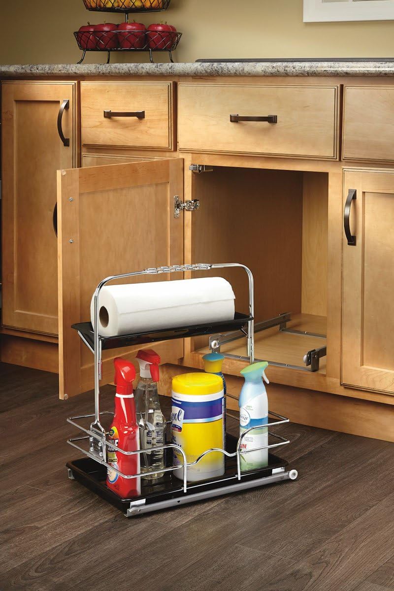 Flash Deals - 40% OFF Rev-A-Shelf 544-10C-1 Undersink Base Cabinet Slide Out Cleaning Caddy for Kitchens, Laundry Rooms, or Vanity Cabinets Up To 40% OFF Rev-A-Shelf 544-10C-1 Undersink Base Cabinet Slide Out Cleaning Caddy for Kitchens, Laundry Rooms, or Vanity Cabinets