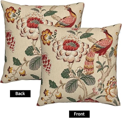 Miniatura 3 de ChangQingArt Fundas de almohada de lino y algodón, color pavo real, 18 x 18 pulgadas, cuadradas, fundas de almohada para sofá cama