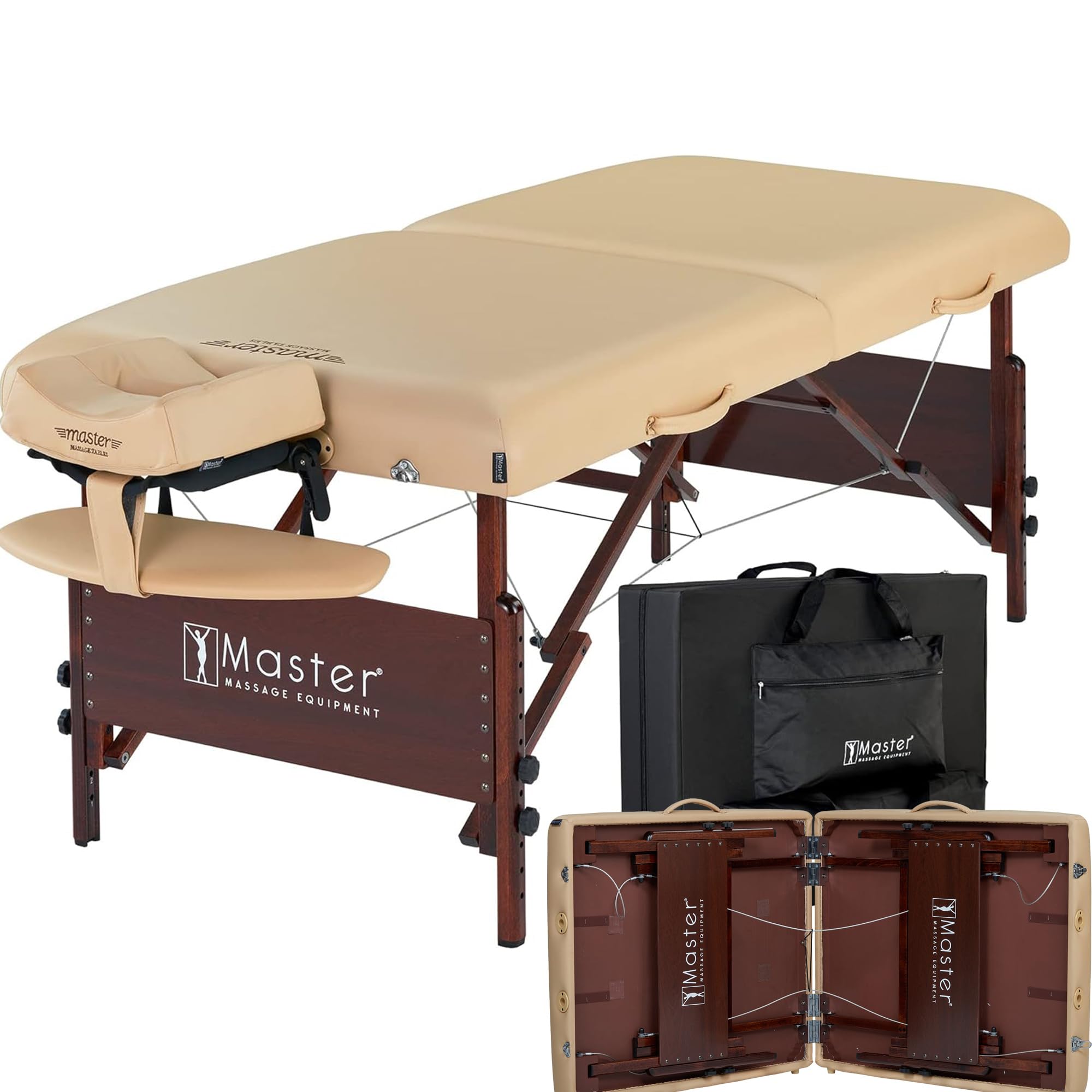 Master Massage 30" Del Ray Pro Portable Massage Table with Adjustable Table Height, (30" width x 84" length) 750lbs. Working Capacity- Massage Bed, Tattoo Table, Lash Table