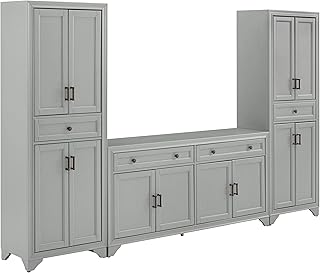 Crosley Furniture Tara 3-Piece Modern Farmhouse Sideboard Buffet Cabinet...