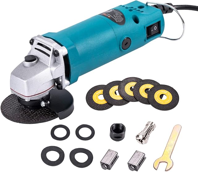 KATSU Mini Electric Angle Grinder 3 Inch 75mm, 280W with 5PCs Cutting Discs Multifuction Corded Electric Angle Grinder for Tile Soft Metal Grinding Polishing 100014