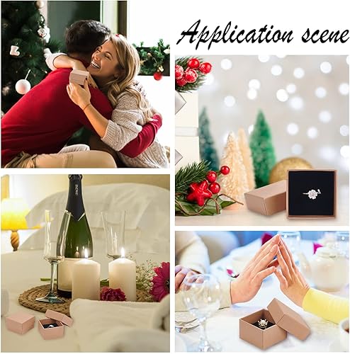 Miniatura 7 de BENECREAT Paquete de 24 cajas pequeñas de cartón para pendientes de 1.88 x 1.8 x 1.33 pulgadas, cajas de regalo cuadradas de cartón para Navidad,