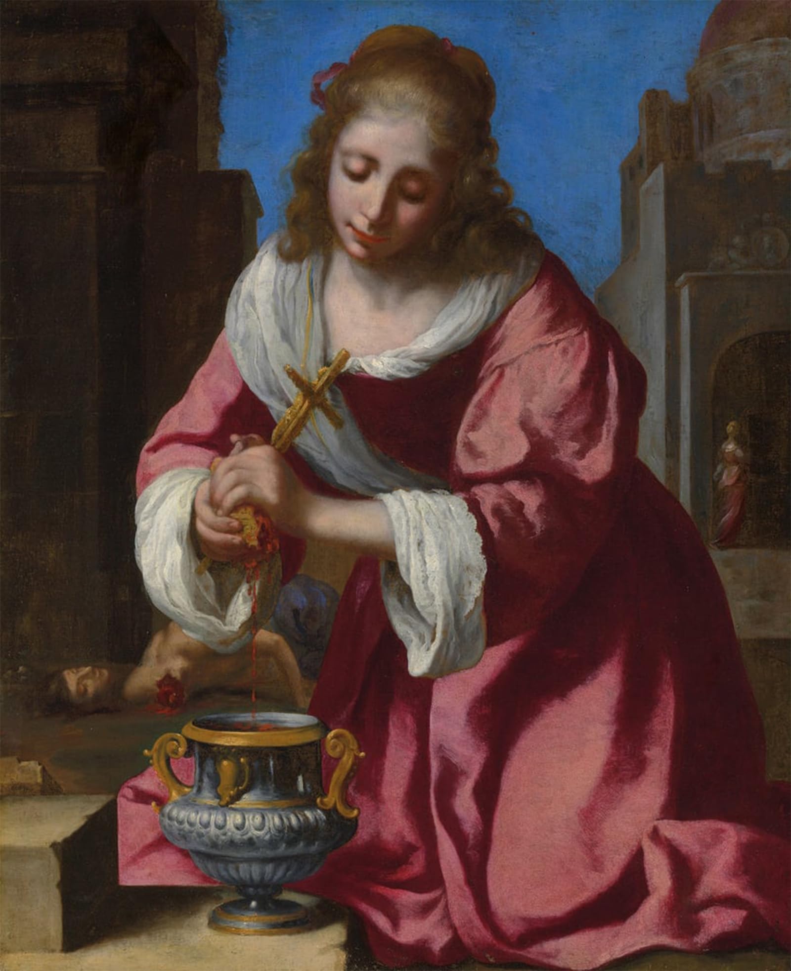 POSTERIIk Famous Animal Posters Vintage Picture Saint praxedis by Jan Vermeer van Delft Modern Wall Decor for Home Decor 60x90cm