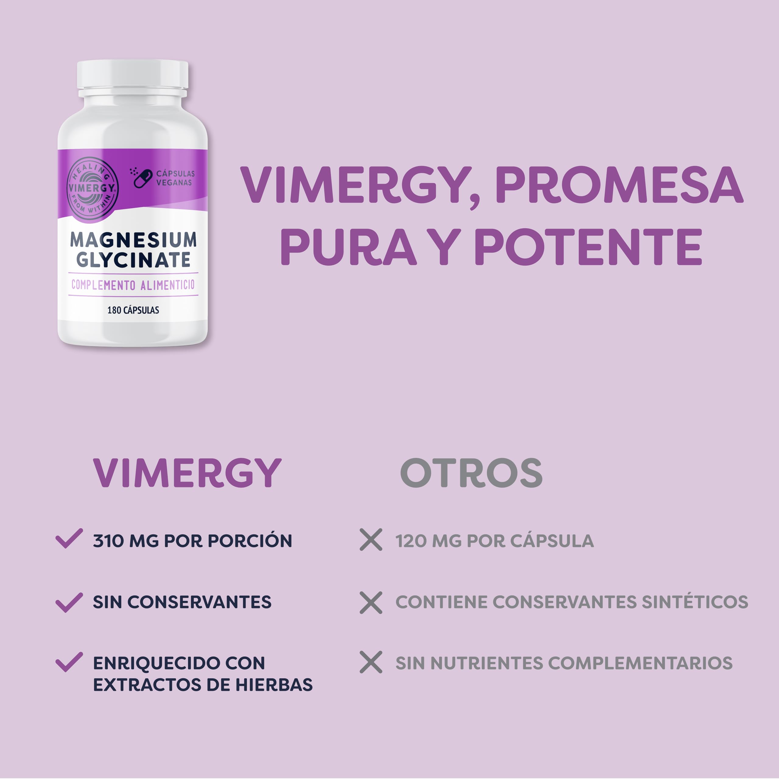 Vimergy Magnesium Glycinate – 90 Dosis – Glicinato de Magnesio – Aumenta la Energía y Reduce la Fatiga – Suplemento de Magnesio con Cúrcuma y Jengibre – Sin Gluten – Sin OMG – Apto para Keto y Paleo