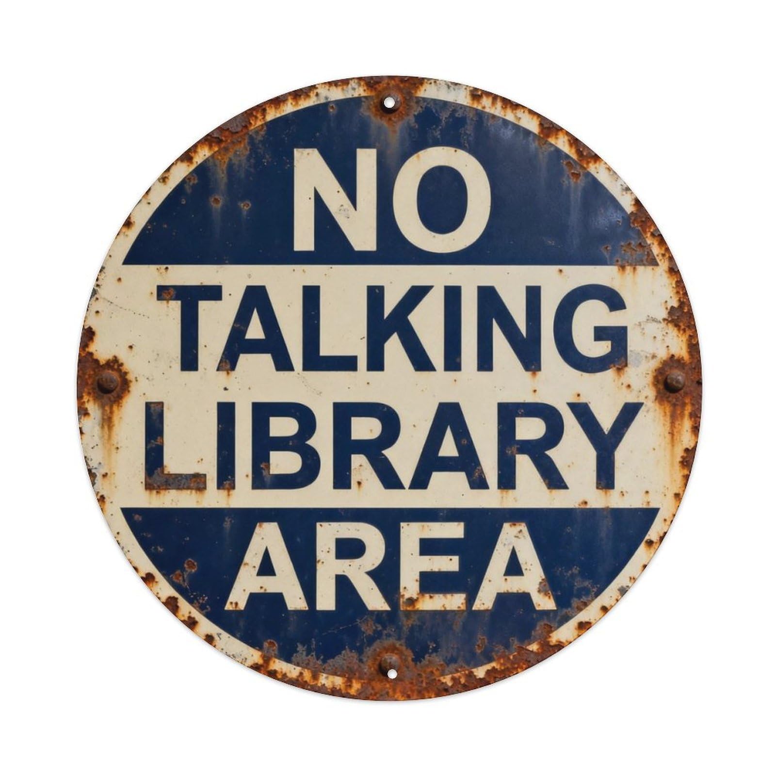NO TALKING LIBRARY AREA Metal Tin Sign Plaque