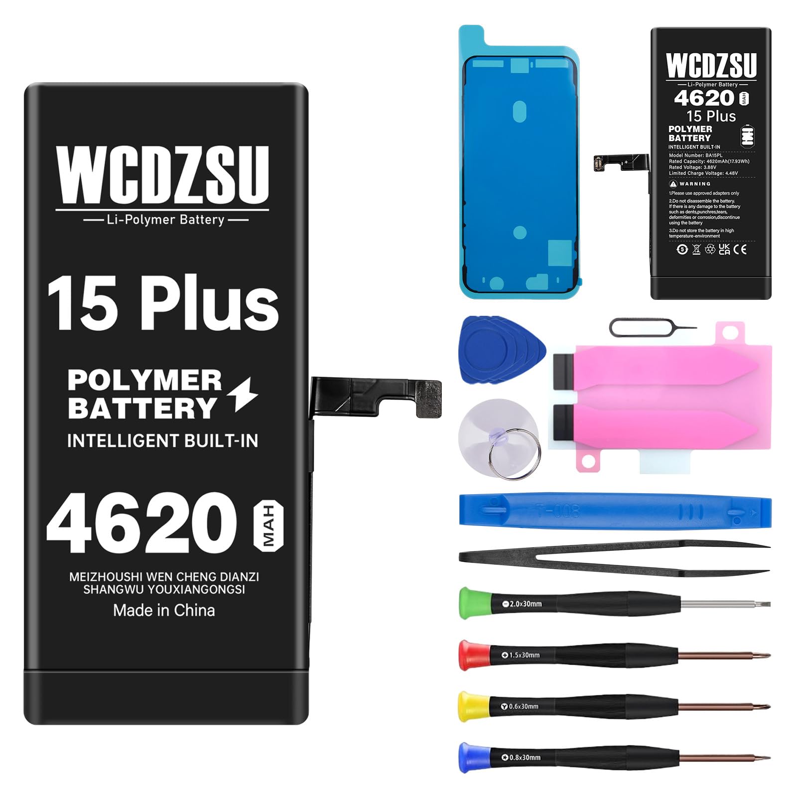 Amazon.com: WCDZSU Battery Replacement for iPhone 15 Plus 4620mAh