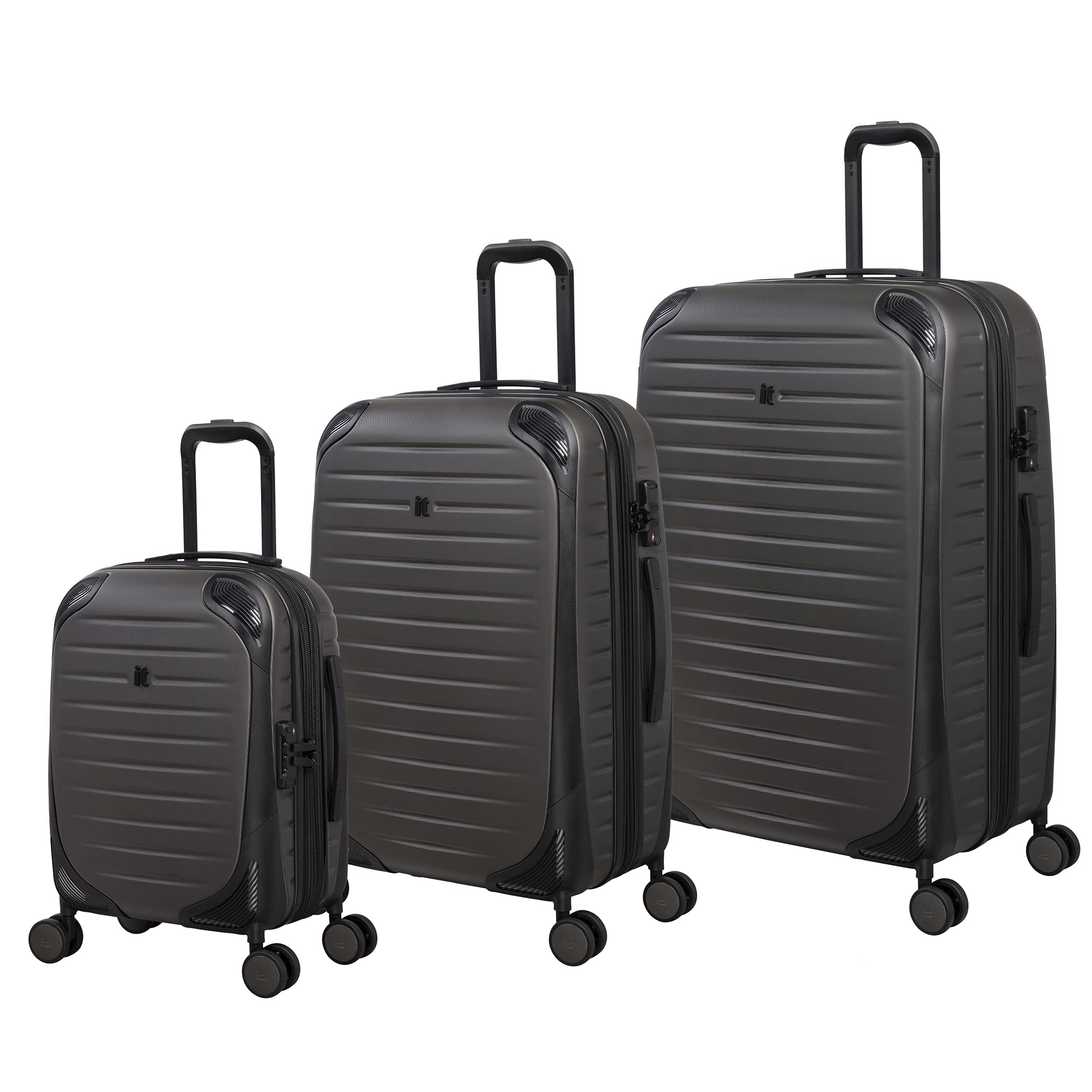 Buy Lineal 3 Piece Hardside 8 Wheel Expandable Spinner Set, Dark Grey