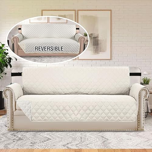 Miniatura 3 de Protector de sofá para perros, gatos y mascotas, protector de muebles acolchado con correa elástica antideslizante, resistente al agua, fundas de