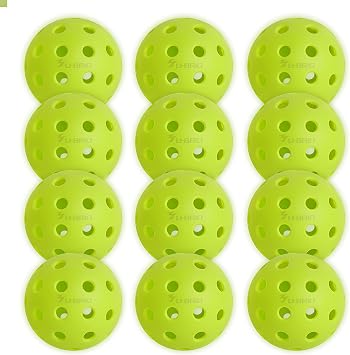 Pro-Grade 40-Hole Outdoor Pickleball Balls 3/4/12 Pack- Pro-Player Tested with Wind-Resistant Design, High-Visibility & 300+ Hit Suitable for Players of All Skill Levels