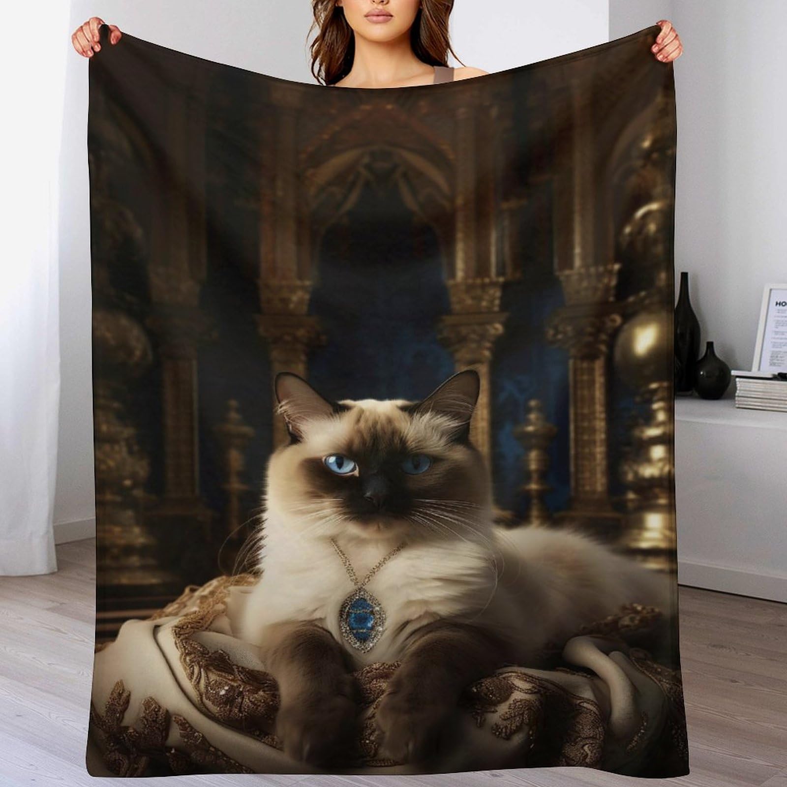Manta de gato de franela ligera suave y amorosa de 130x150 cm para sofa