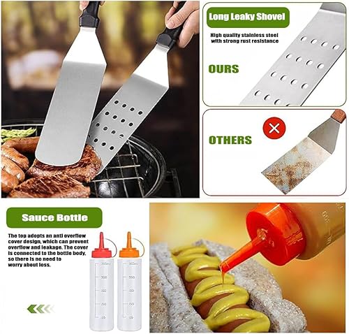 Miniatura 5 de MURRI&MURRDI Juego de 149 herramientas para parrilla de parrilla, kit de accesorios de parrilla de acero inoxidable para Blackstone y chef de