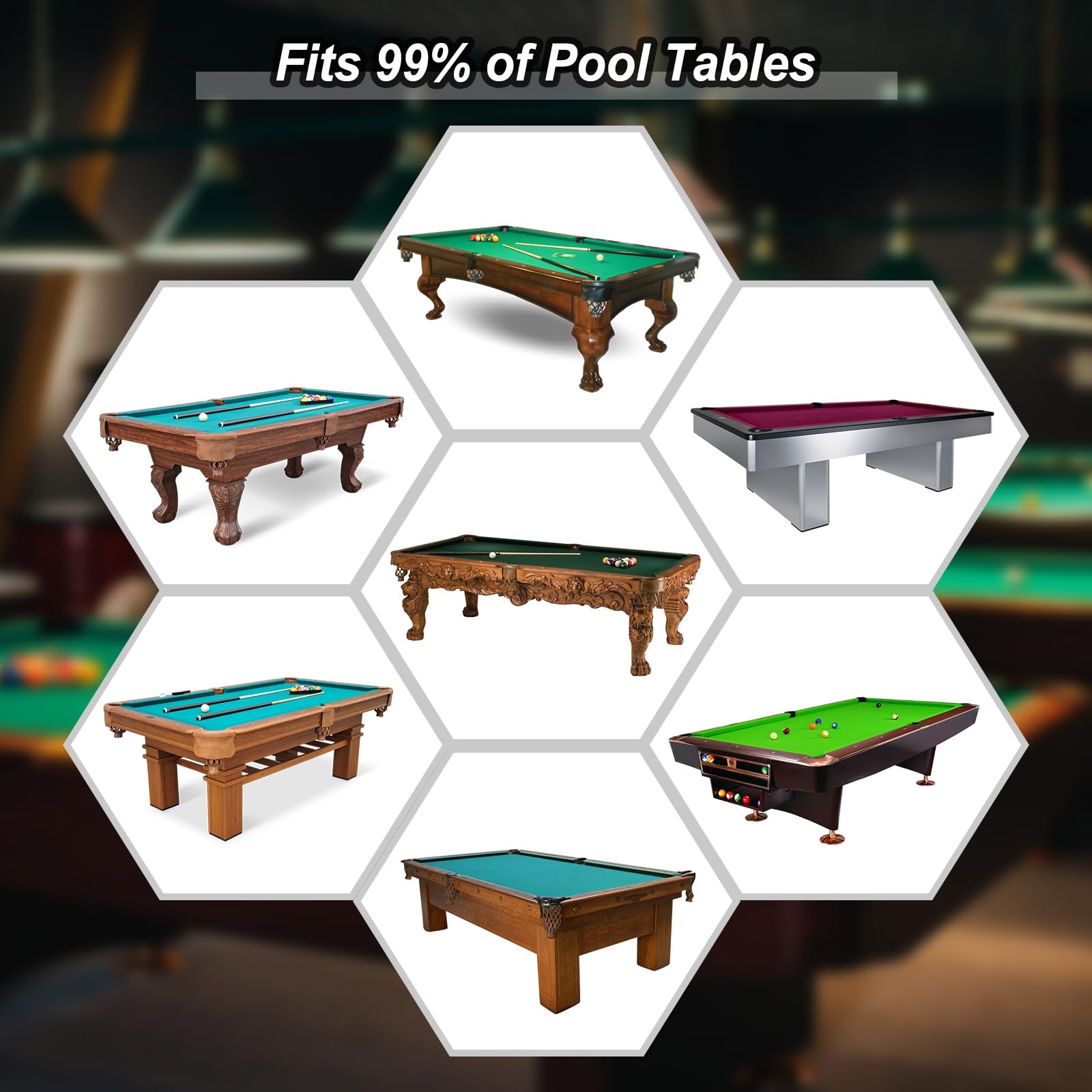 PATIKIL Billiard Pool Tischabdeckung 9 Fuß Oxford Wasserdichte Outdoor Indoor Staubdichte Billard Tischabdeckung Billard Zubehör Zum Schutz Von Pool Tisch Zuhause Club Bar Prosecco