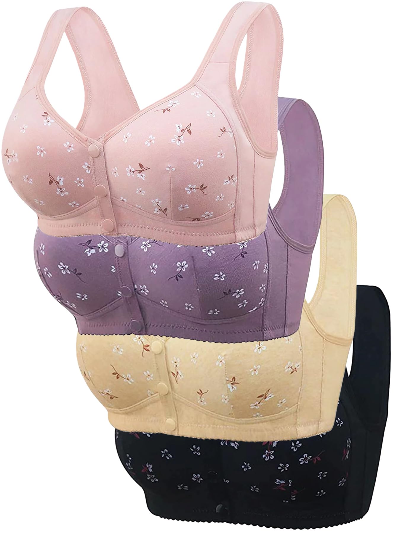 4pcs Daisy Bras for Older Women