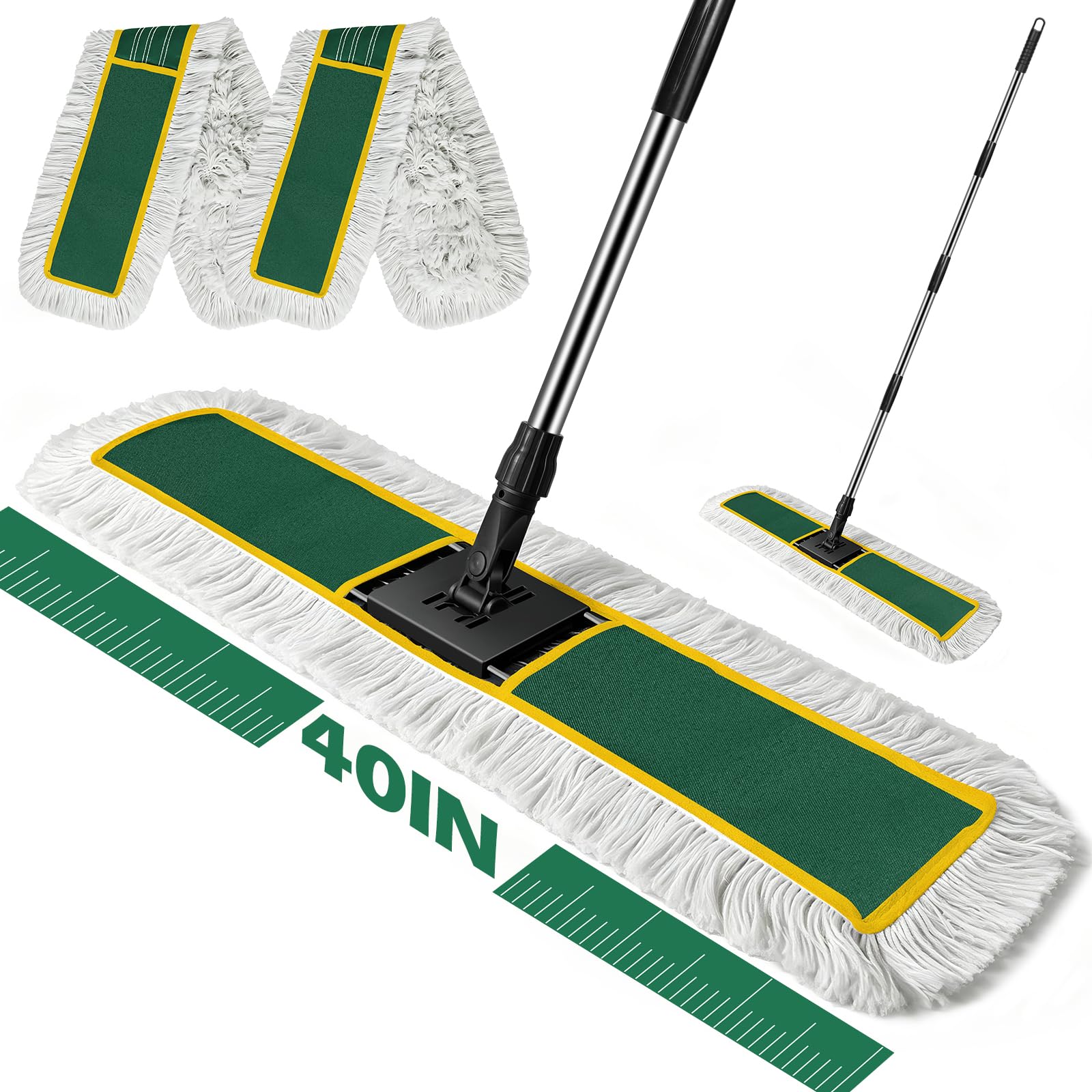 40" Commercial Dust Mop for Floor Cleaning, Heavy Duty Industrial Mop