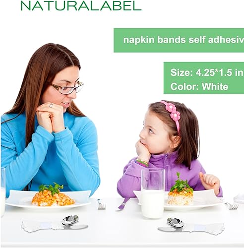 Vista 48 de NATURALABEL Servilletero estándar, servilleteros de papel autoadhesivos, 2000 unidades (blanco)