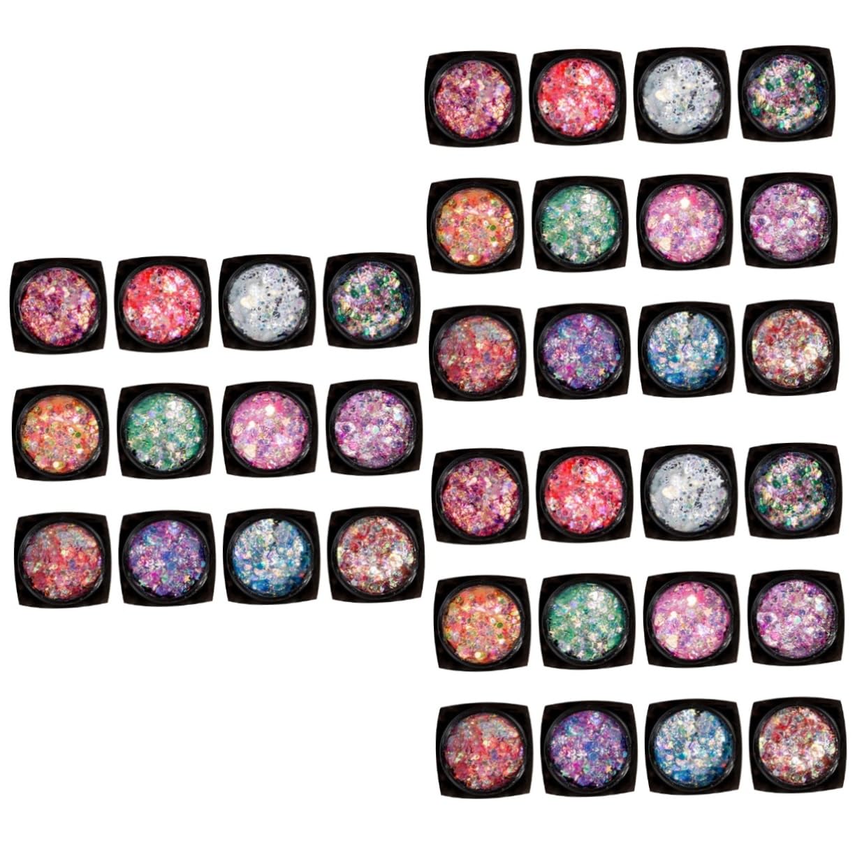 DOITOOL Set Da 3 Pezzi Per Il Trucco Con Paillettes 12 Colori Gel Per Il Corpo Con Paillettes Gel Per Il Viso Unghie Glitter Illuminante Per Feste Uso Quotidiano