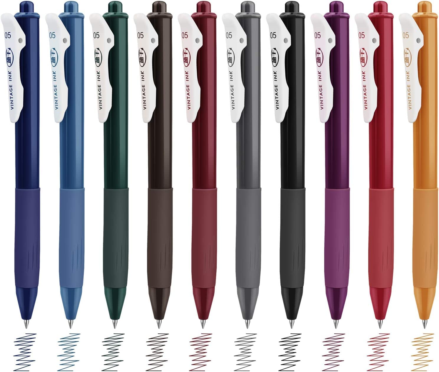 0.5 Gel Pen, Multi Color Pen, Cute Kawaii Boxed Pen, Retractable Gel Pens, Quick Dry Ink Vintage Colors Pens, 10 Assorted Colors Smooth Writing Medium Point Pen, for School Office Home Take Notes