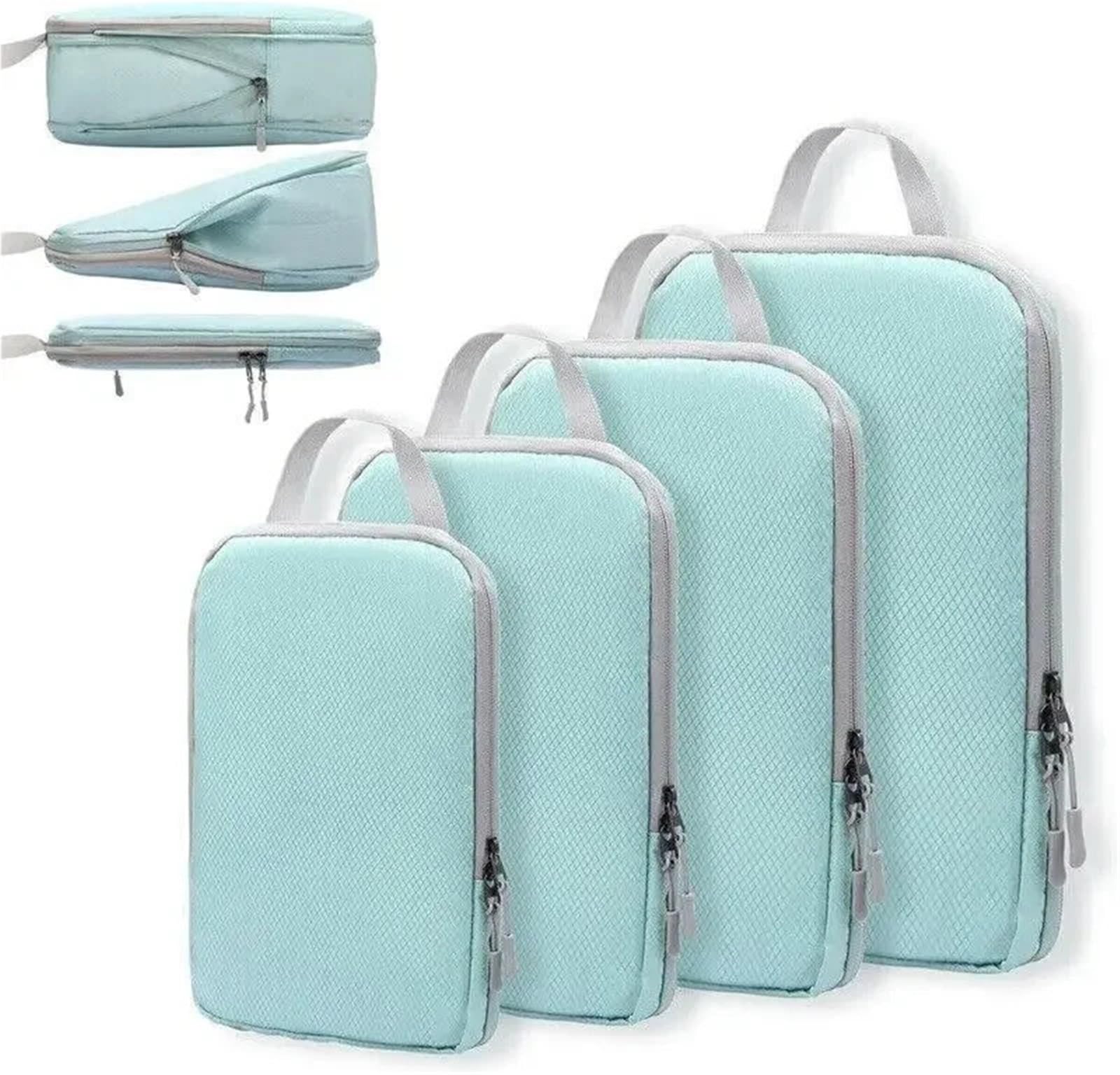 4 pezzi di cubi compressione da viaggio, organizer portatili for valigie, impermeabili, for riporre i bagagli, for cassetti Organizer per valigie(White)