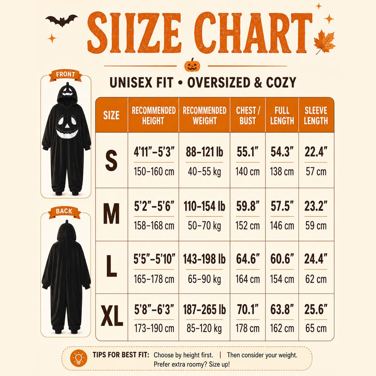 Pijama Unisex de Felpa para Adultos, Pumpkin Adult Onesie, Disfraz de Mono de una Pieza para Halloween, Traje de Cosplay para Mujeres y Hombres, Unisex, Cosplay, Ropa para Estar por casa