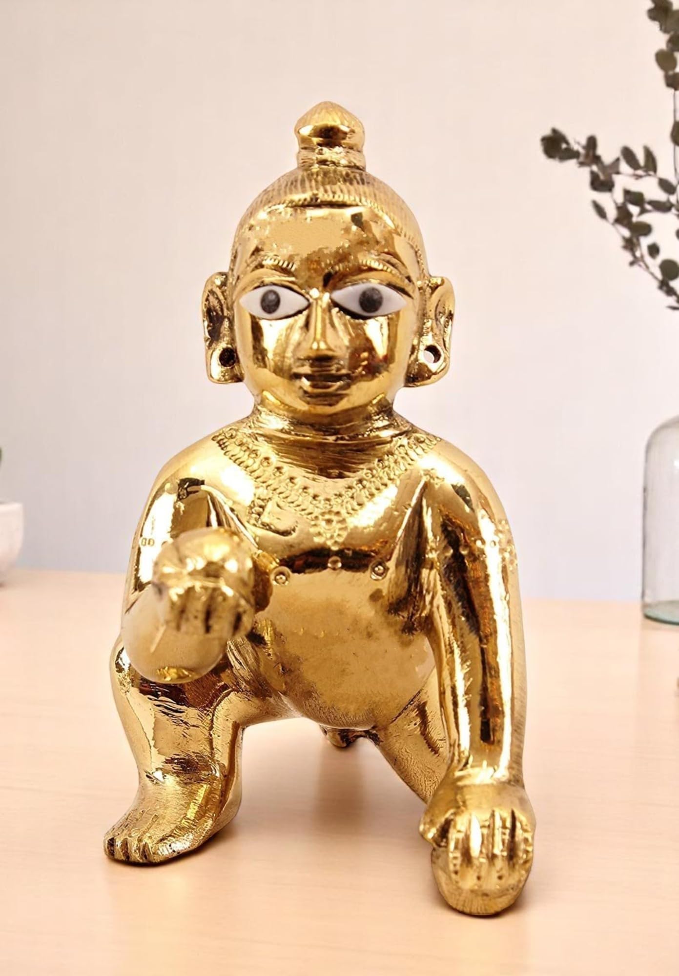 Metal Bal Gopal Murti Size 1 No | Baby Krishna Statue | Thakur Ji Ladoo Gopal Figurine | God Kanhaiya for Temple, Home Puja, Janmastami-image-3