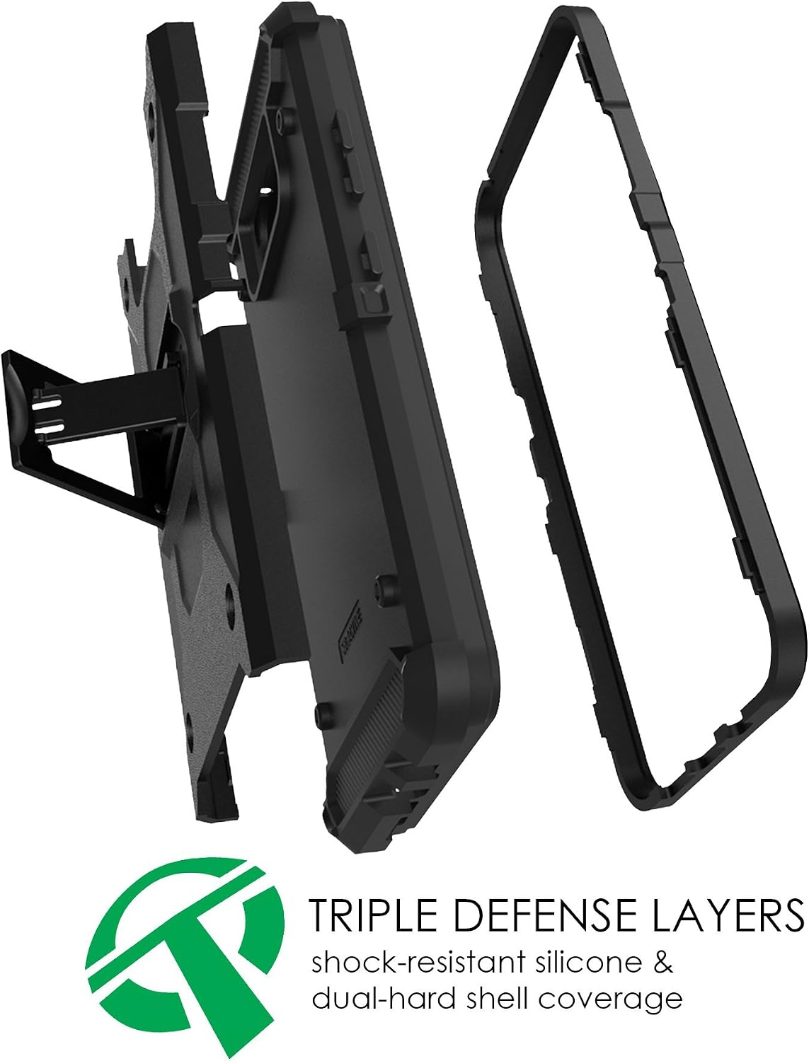 TurtleArmor | Compatible with Samsung Galaxy S8 Active Case | G892 [Armor Pro] Full Body Protection Armor Hybrid Kickstand Rugged Cover Holster Belt Clip Case - US Flag Skull