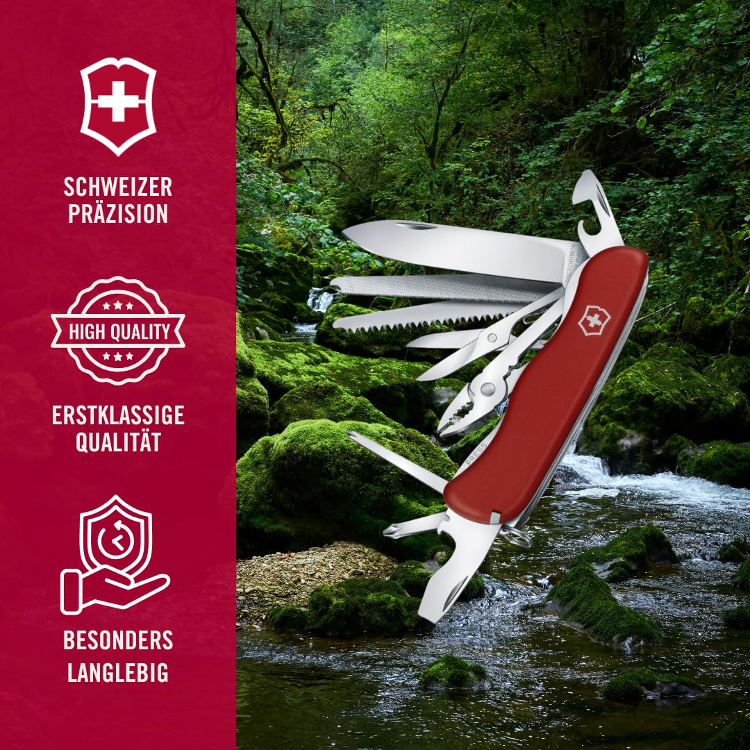 Victorinox Taschenmesser Work Champ (21 Funktionen, Feststellklinge, Zange, Metallsäge) rot