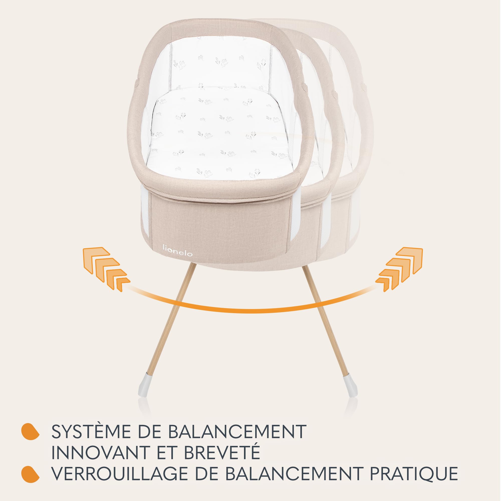lionelo Malin Evo lit bébé 3 en 1 avec Fonction de Berceau, lit Parapluie bébé avec Matelas, 0-9kg, Pliable, léger