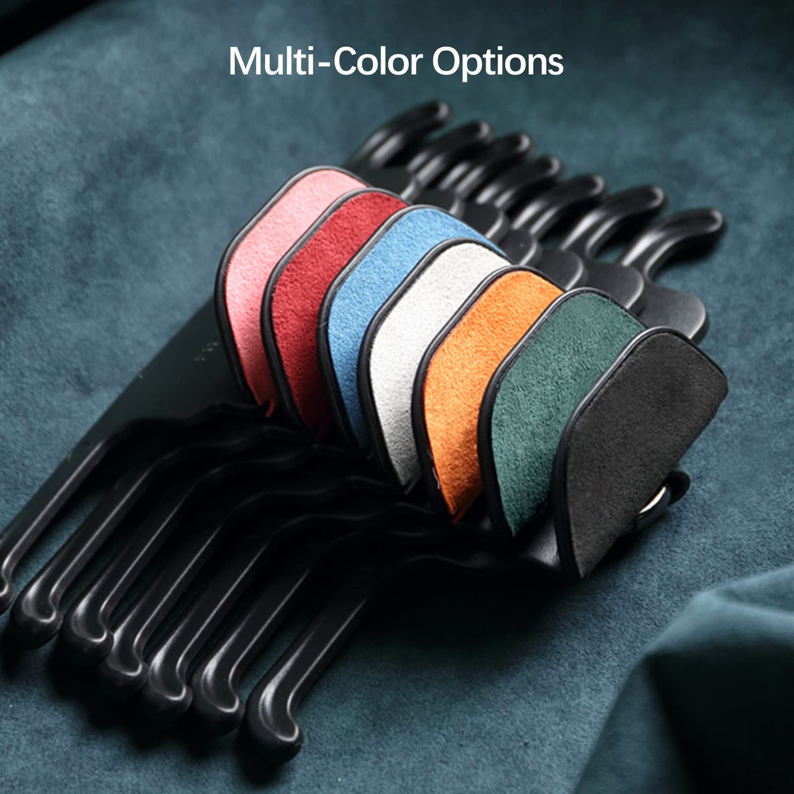 Alfanxi Car Front Seat Hook Organizer Alcantara Material Hanger for Hanging Purses Bags Coats Compatible with Tesla Model 3/Y, Pack of 2 (Black)