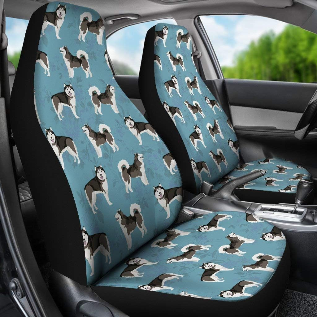 Alaskan Malamute Dog in Lots Print Car Seat Covers