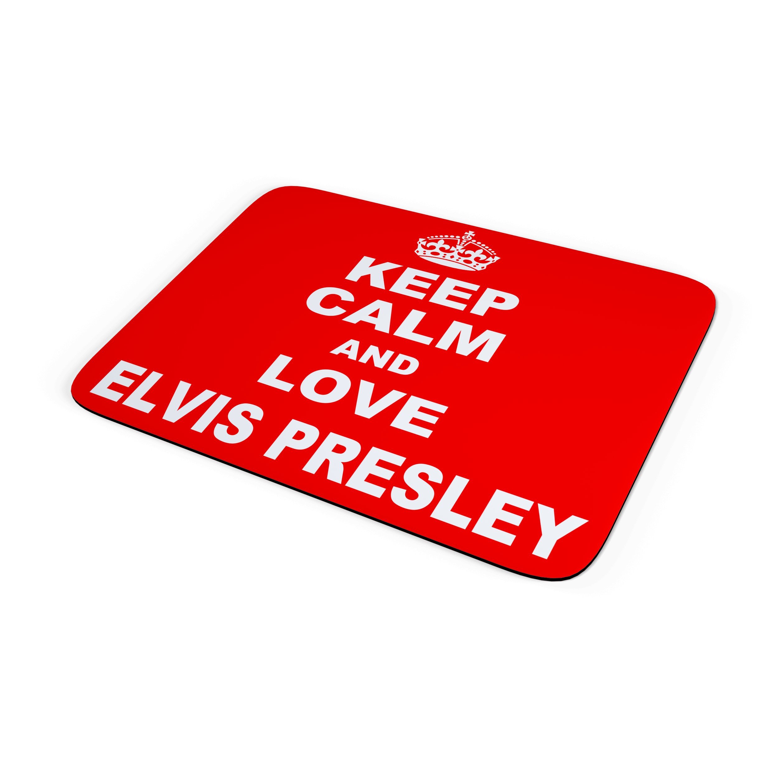 KEEP CALM And Love Elvis Presley Polyester Square Mouse Mat / Pad