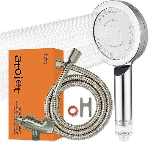 Cabezal de ducha con filtro premium diseñado con la filosofía de belleza de lujo de Corea, filtro compuesto de carbono, juego individual de 1 mes