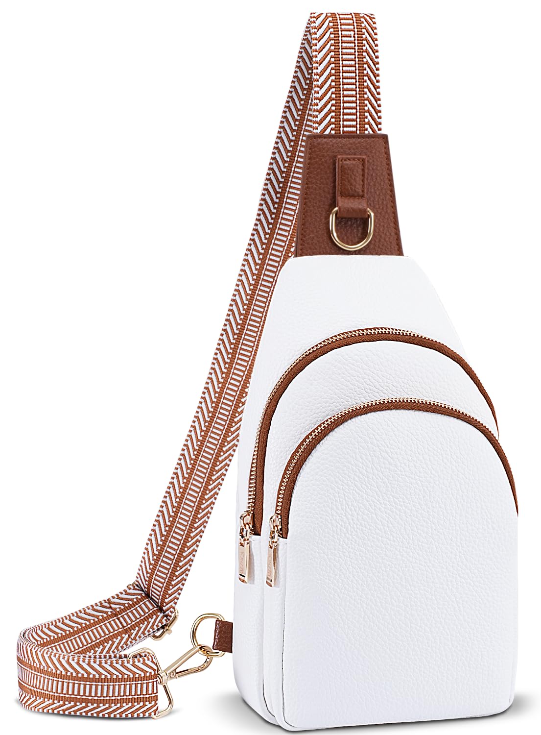 Crossbody Bag for Women Leather Sling Bags with Initial Letter Fanny Pack Chest Bag for Travel Gift for