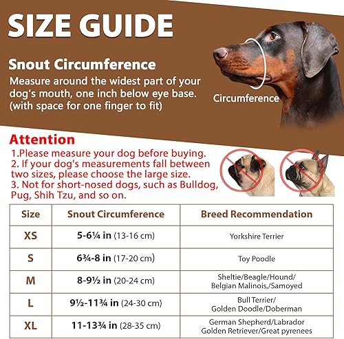 Miniatura 3 de BARKLESS Bozal de cuero para perro, bozal de cuero suave y seguro antiladridos para perros de gran tamaño para evitar mordeduras, transpirable y