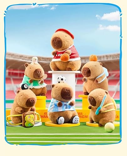 Miniatura 3 de RichRabbit Lindo juguete de peluche de Capybara de fútbol suave juguete lindo regalo de los niños marrón 9 pulgadas