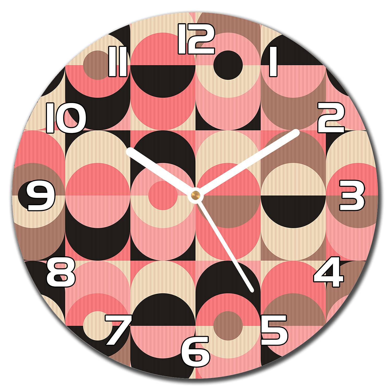 Horloge en verre de sécurité 30 cm avec aiguilles blanches ultra lisibles pour cuisine