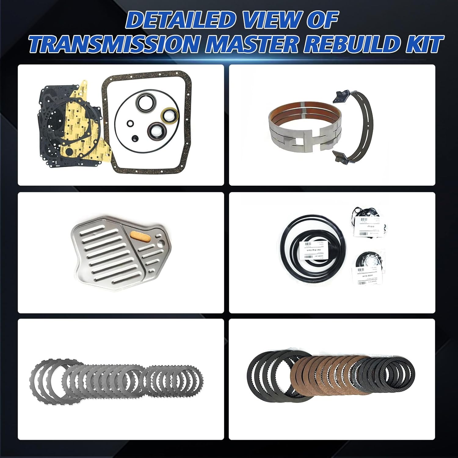 4R75E Transmission Rebuild Kit Overhaul w/Band Filter Fits for E150 F150 F250 Crown Victoria Mustang Expedition 2004-2014 Replace OE 4R70W 4R75W 4R70E 4R75E