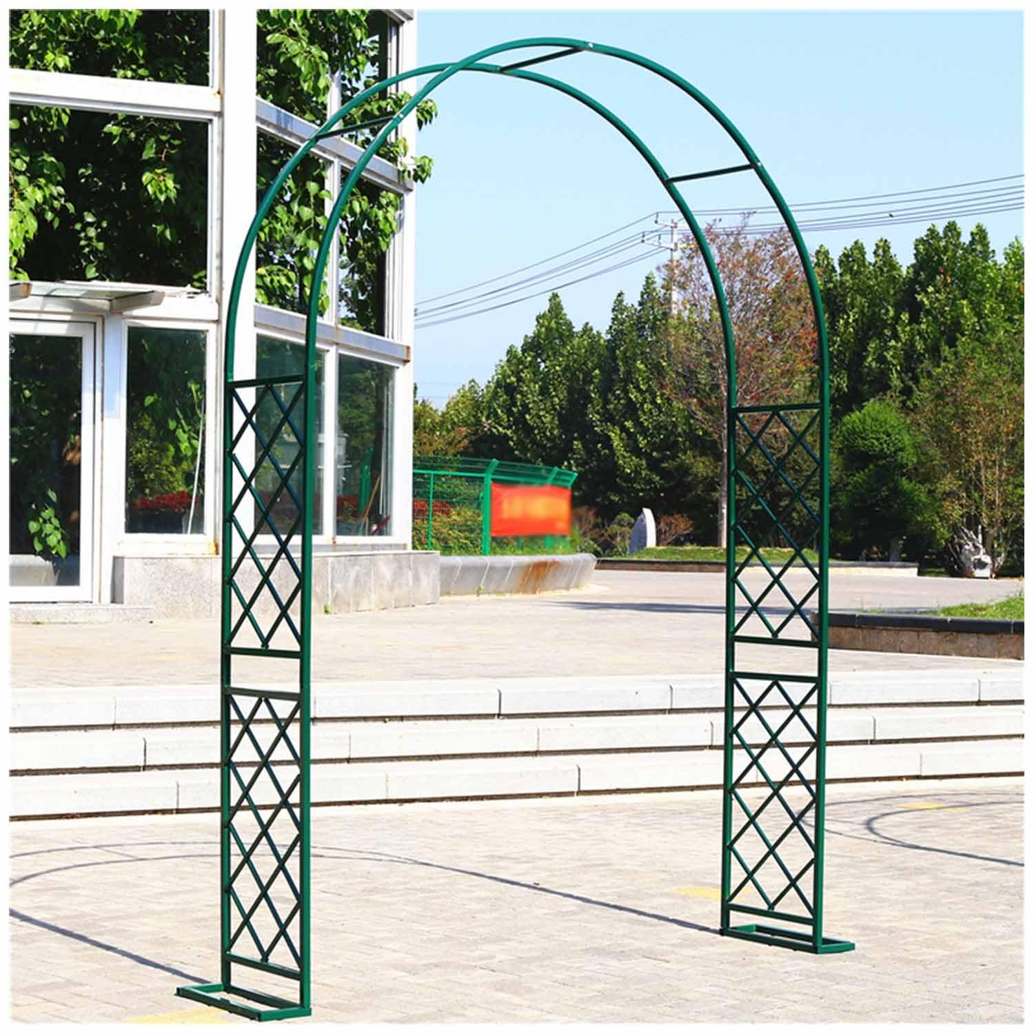 Arco da giardino in metallo alto 250 cm, graticcio autoportante per piante per rose verde, 220 x 250 cm, perfetto per decorazioni da giardino ed eventi all'aperto