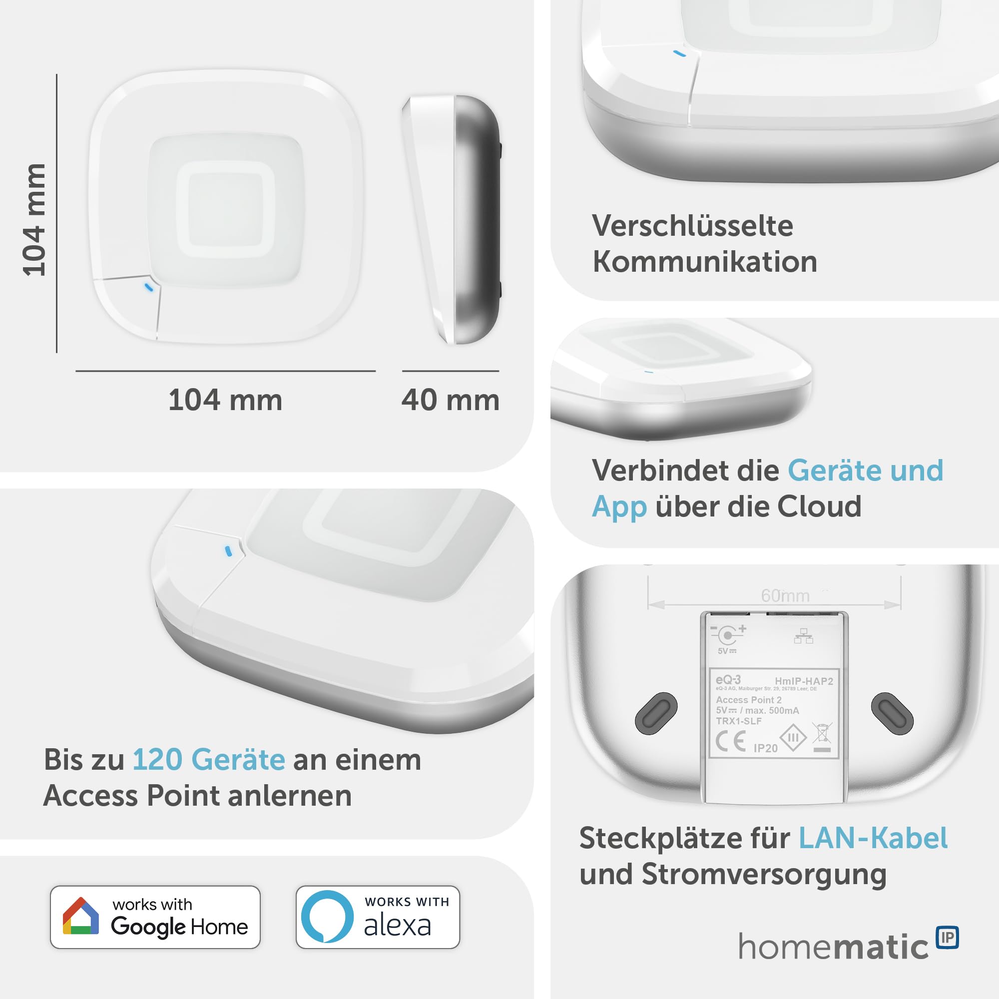 Homematic IP Access Point 2 Smart Home Gateway mit App und Sprachsteuerung Amazon Alexa