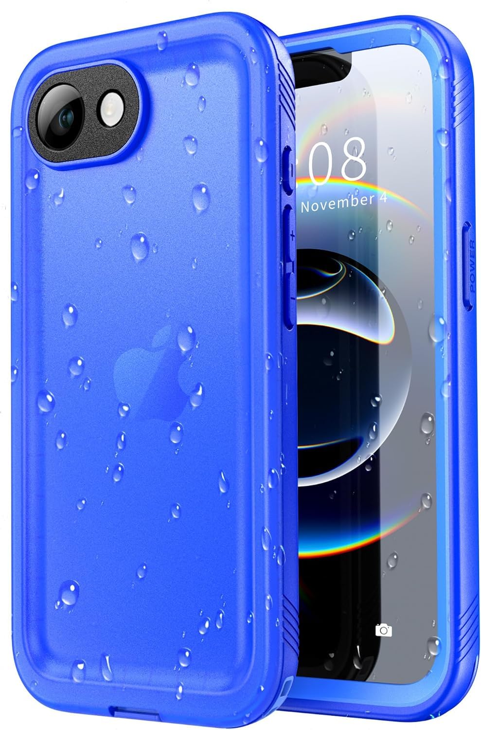 SPORTLINK iPhone 16e/17e用 防水ケース 完全保護 防雪 防塵 耐衝撃 IP68防水規格 米軍MIL規格(ブルー）