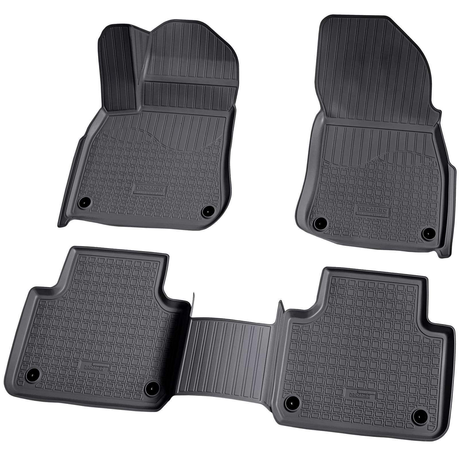 Recambo Juego de alfombrillas de goma y alfombrillas de maletero adecuadas para VW Touareg III, tipo CR7 | desde 2018> - Ajuste 100% perfecto para alfombrillas de coche y alfombrilla de maletero de