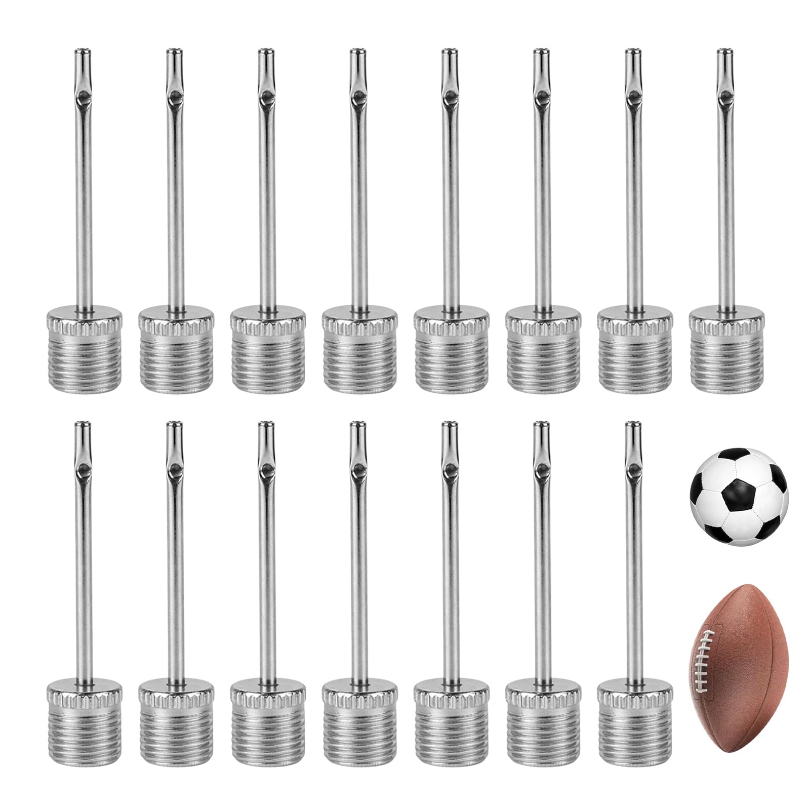 KinetiCore 15PCS Ball Pump Inflation Needles – Stainless Steel Air Pump Needles for Football, Basketball, Volleyball & Other Sports Balls – Includes Storage Pouch