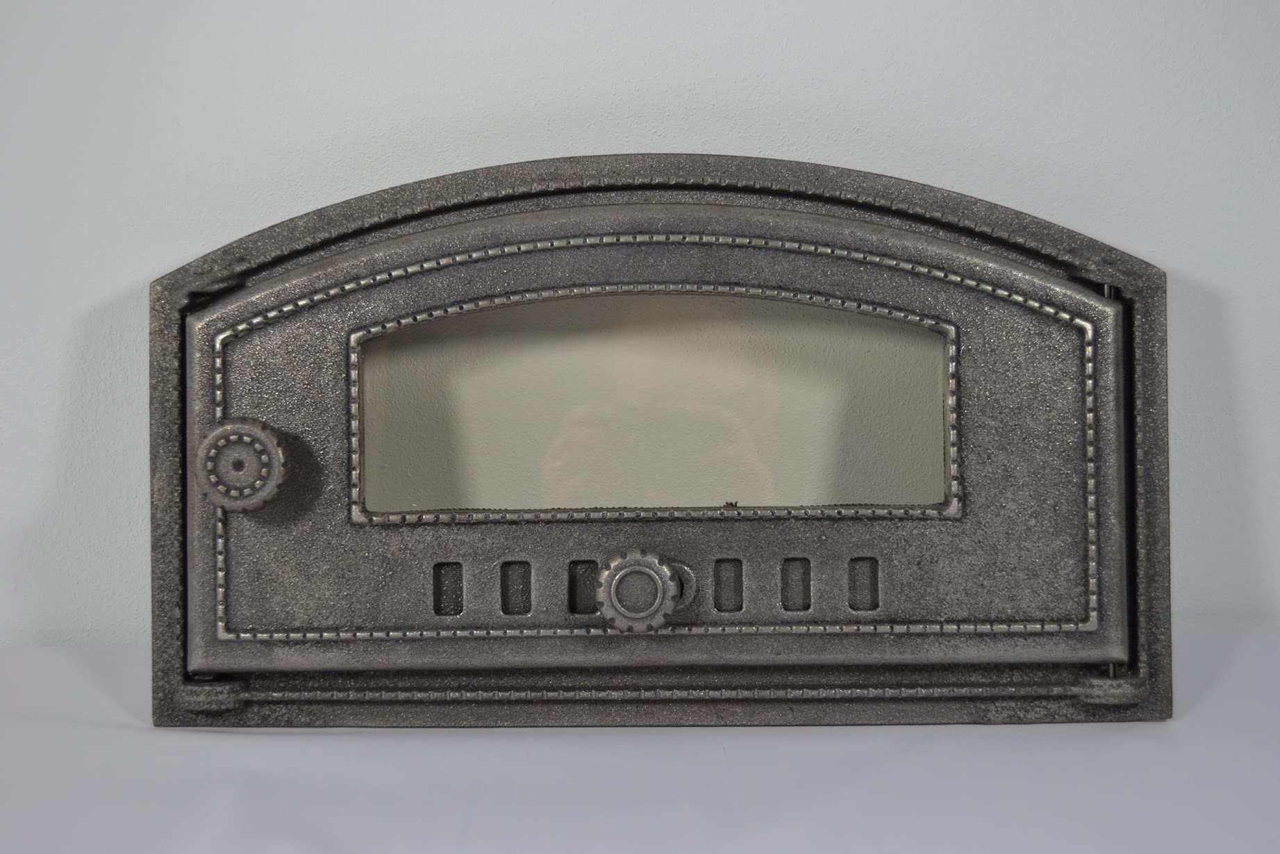 SEZAM Porta del Forno in Ghisa con Vetro Resistente al Calore 48,5 x 6,5 x 27,5 cm Apertura a Destra